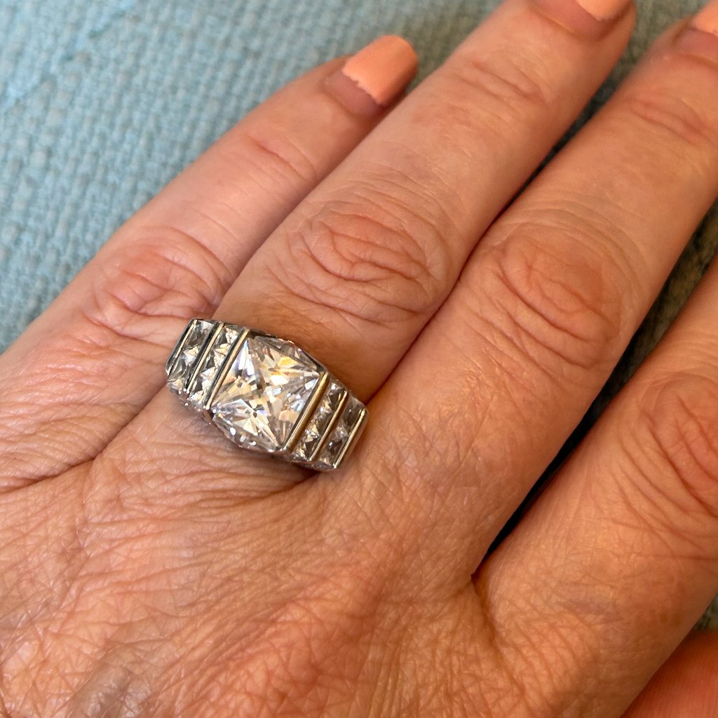 Dbj Art Deco Cubic Zirconia Ring